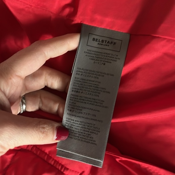 BELSTAFF ENGLAND size 38 red reversible down vest - Picture 4 of 6